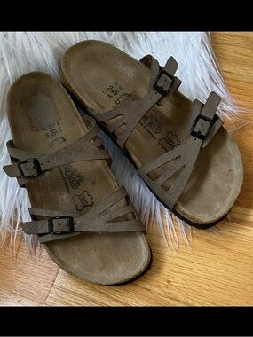 Birkenstock Brown Strappy Sandals Softbed